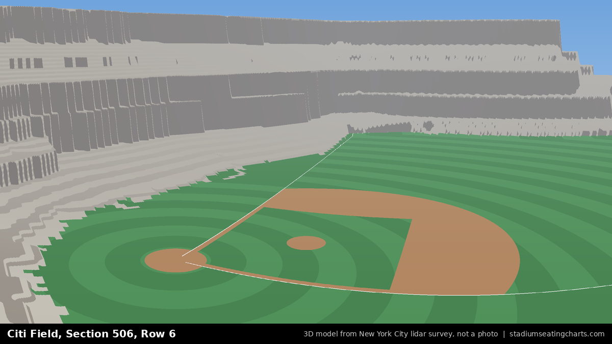 View from Citi Field Section 506, Row 6, looking toward the pitcher's mound