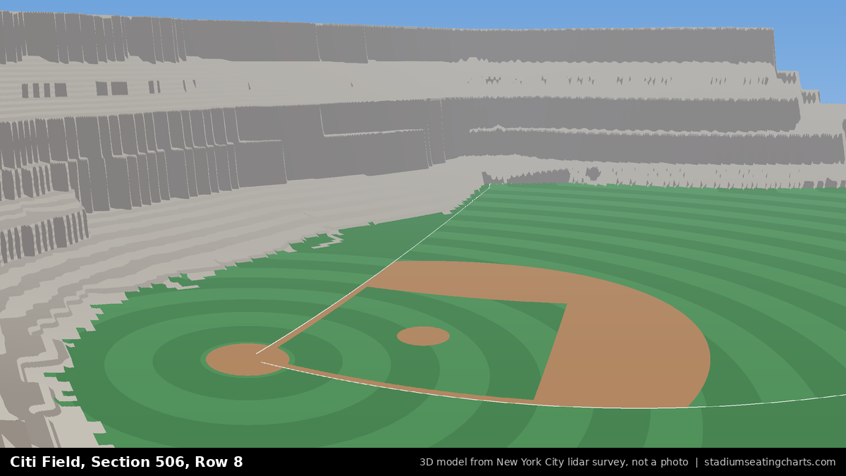 View from Citi Field Section 506, Row 8, looking toward the pitcher's mound
