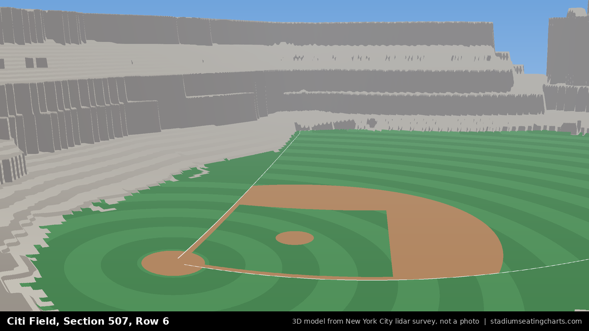 View from Citi Field Section 507, Row 6, looking toward the pitcher's mound