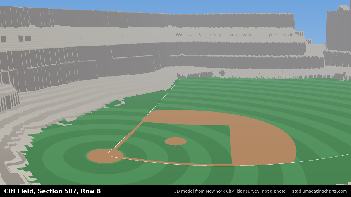 View from Citi Field Section 507, Row 8, looking toward the pitcher's mound