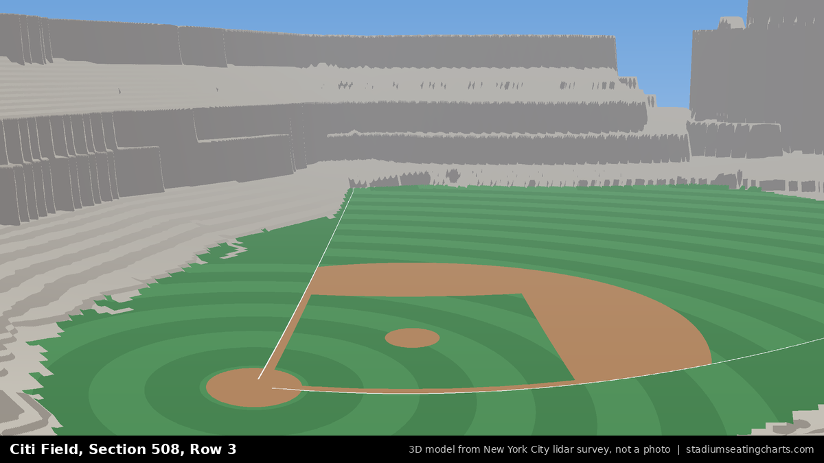 View from Citi Field Section 508, Row 3, looking toward the pitcher's mound
