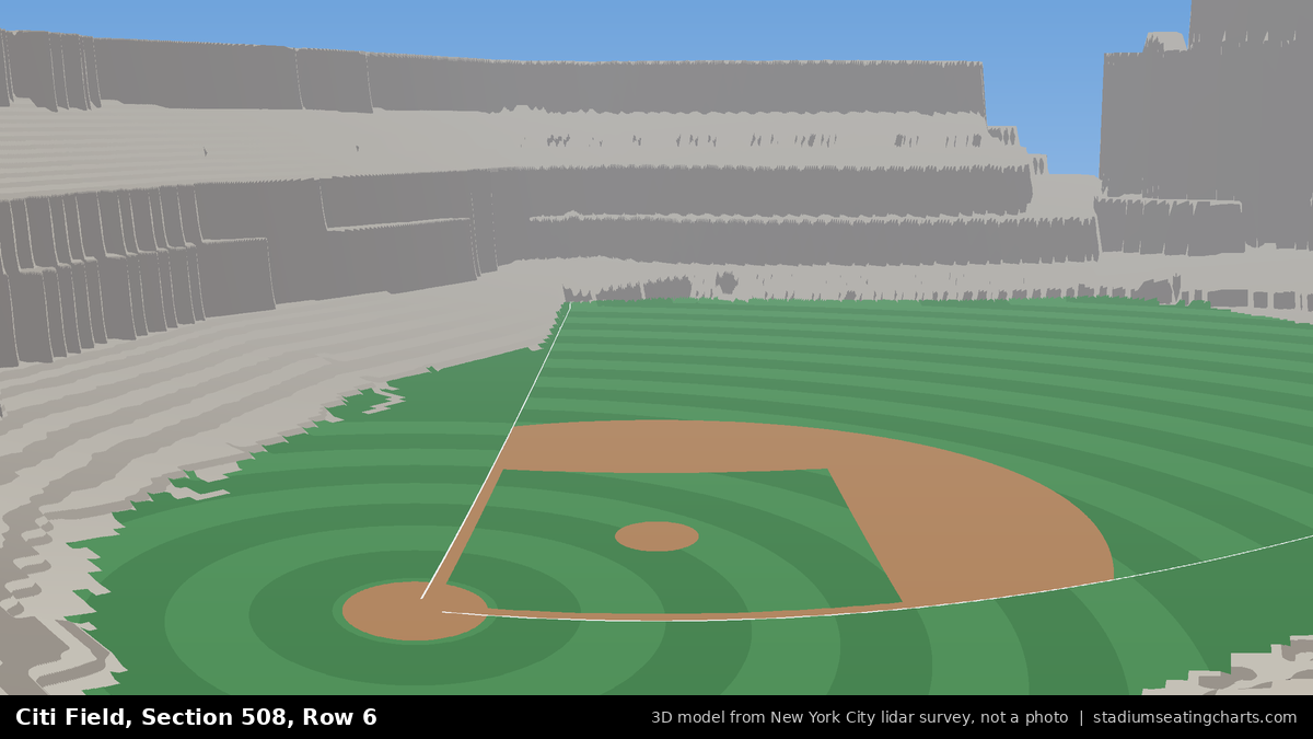 View from Citi Field Section 508, Row 6, looking toward the pitcher's mound