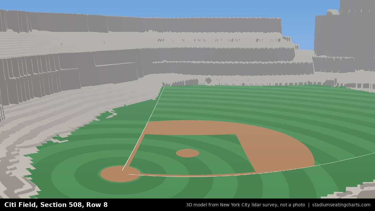 View from Citi Field Section 508, Row 8, looking toward the pitcher's mound
