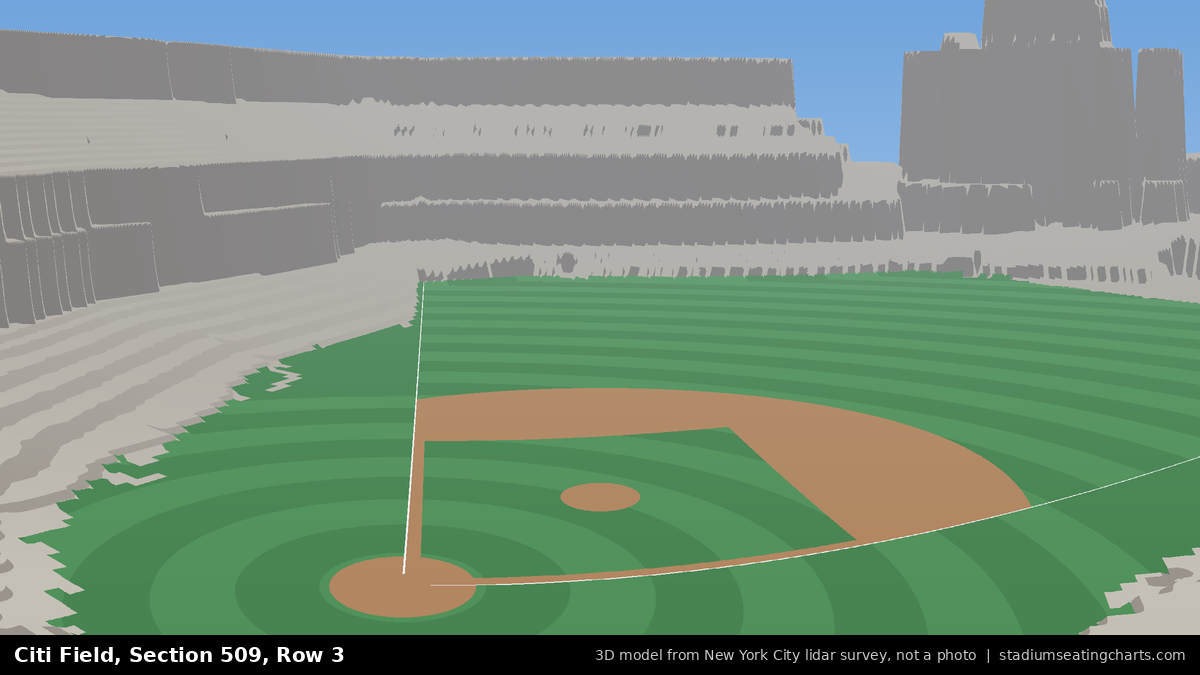 View from Citi Field Section 509, Row 3, looking toward the pitcher's mound