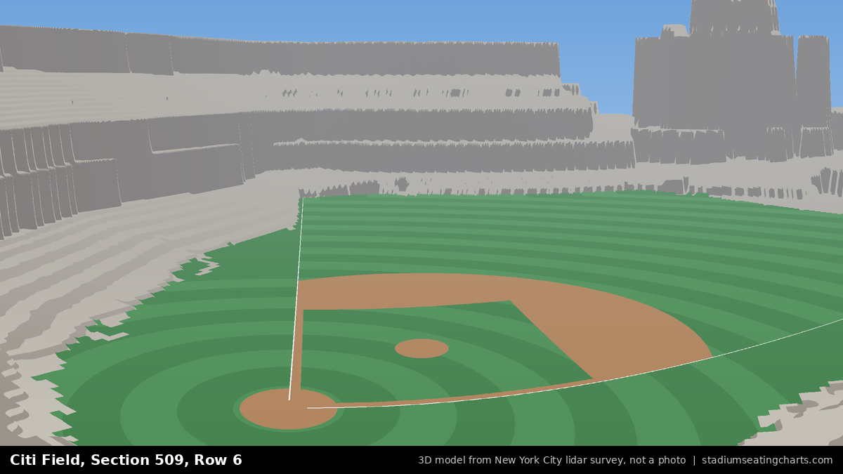 View from Citi Field Section 509, Row 6, looking toward the pitcher's mound