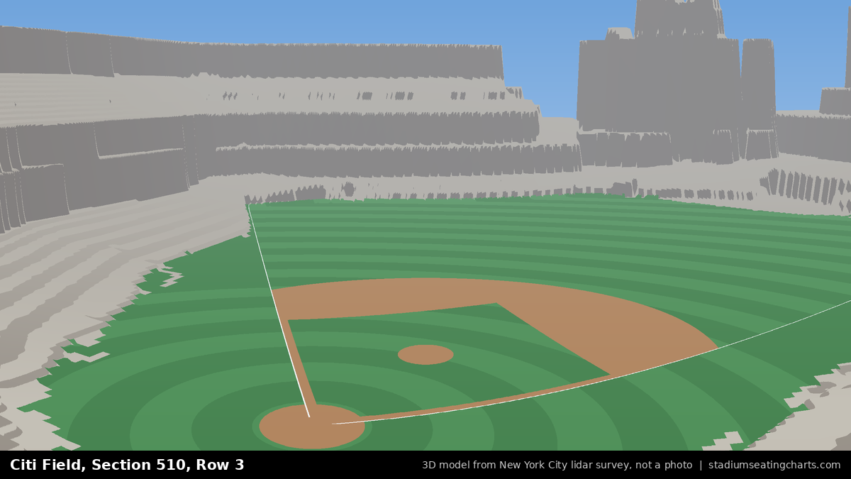 View from Citi Field Section 510, Row 3, looking toward the pitcher's mound