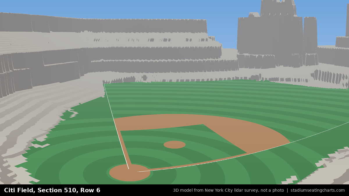 View from Citi Field Section 510, Row 6, looking toward the pitcher's mound