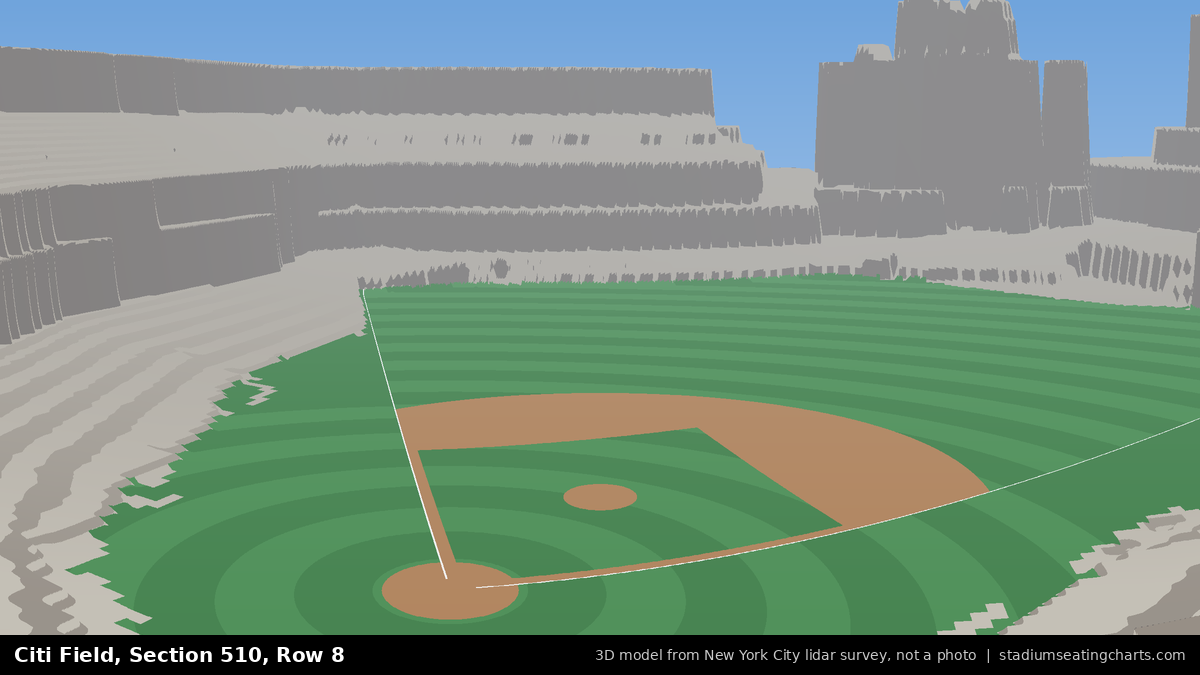 View from Citi Field Section 510, Row 8, looking toward the pitcher's mound