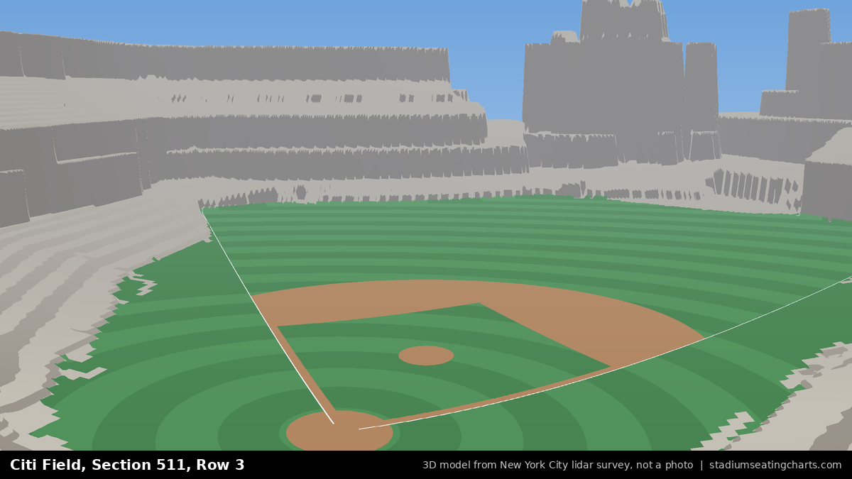 View from Citi Field Section 511, Row 3, looking toward the pitcher's mound