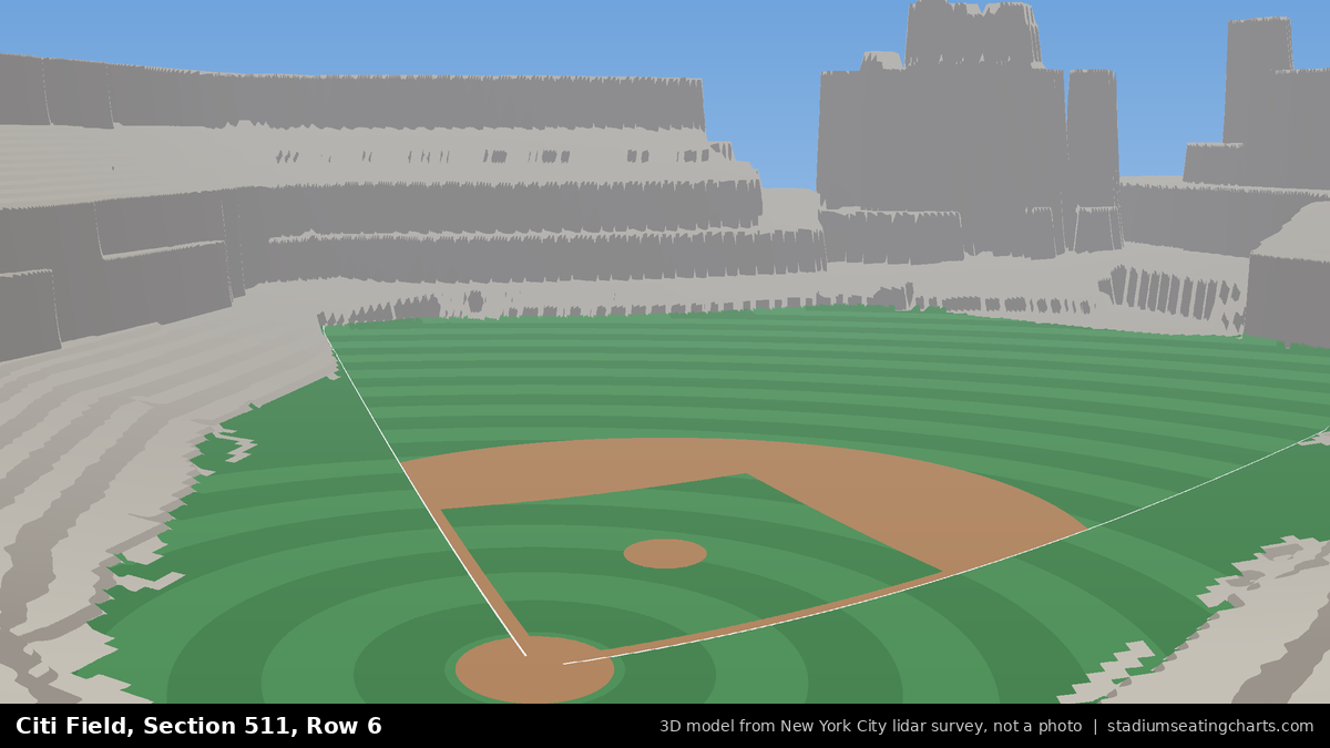 View from Citi Field Section 511, Row 6, looking toward the pitcher's mound