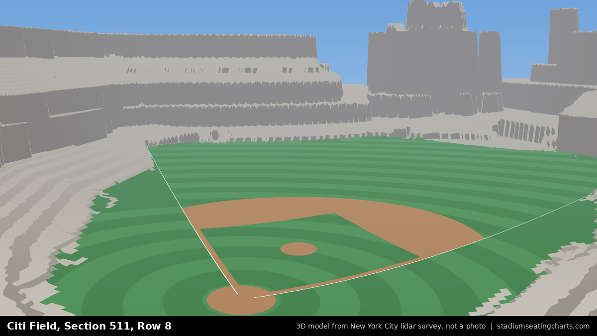 View from Citi Field Section 511, Row 8, looking toward the pitcher's mound