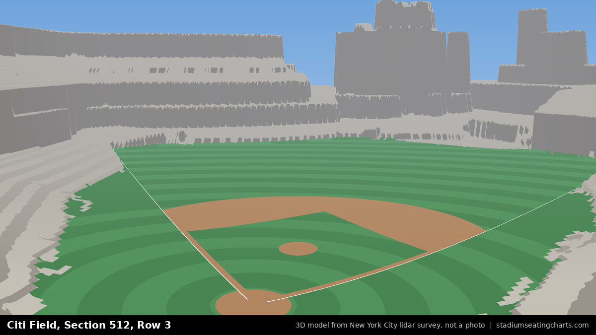 View from Citi Field Section 512, Row 3, looking toward the pitcher's mound