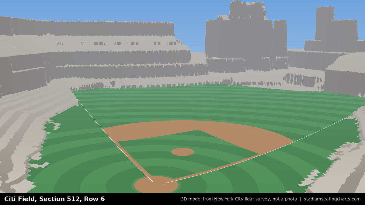 View from Citi Field Section 512, Row 6, looking toward the pitcher's mound