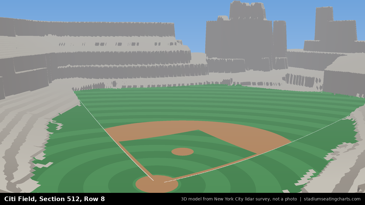 View from Citi Field Section 512, Row 8, looking toward the pitcher's mound
