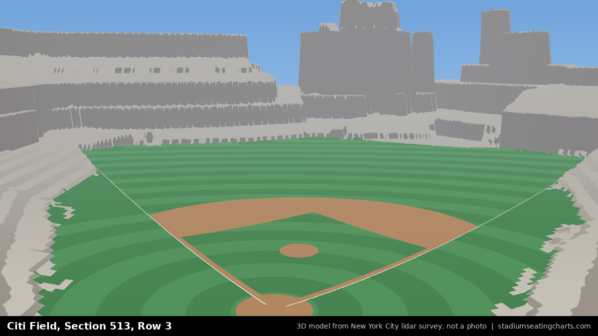 View from Citi Field Section 513, Row 3, looking toward the pitcher's mound
