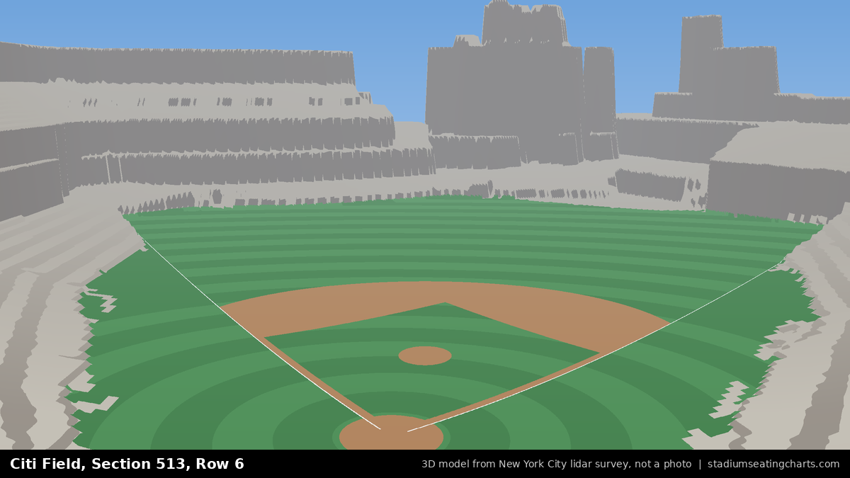 View from Citi Field Section 513, Row 6, looking toward the pitcher's mound