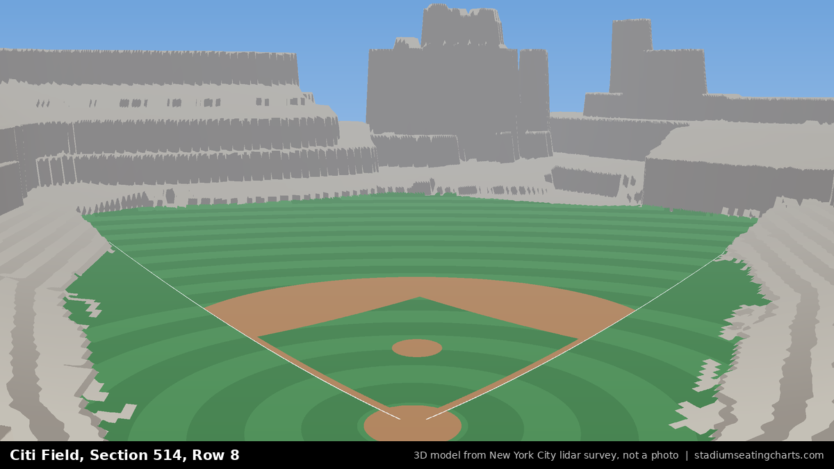View from Citi Field Section 514, Row 8, looking toward the pitcher's mound