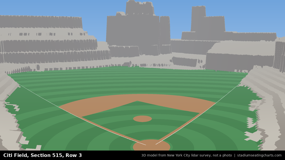 View from Citi Field Section 515, Row 3, looking toward the pitcher's mound