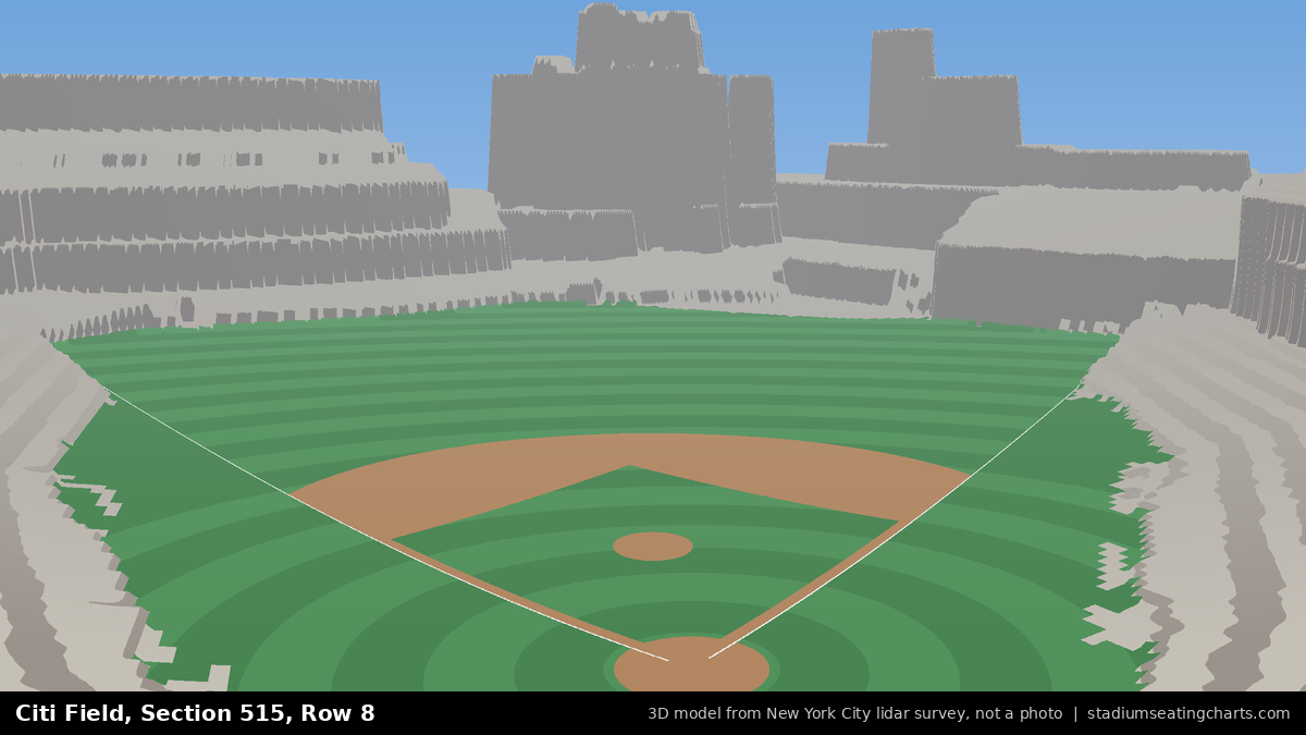 View from Citi Field Section 515, Row 8, looking toward the pitcher's mound