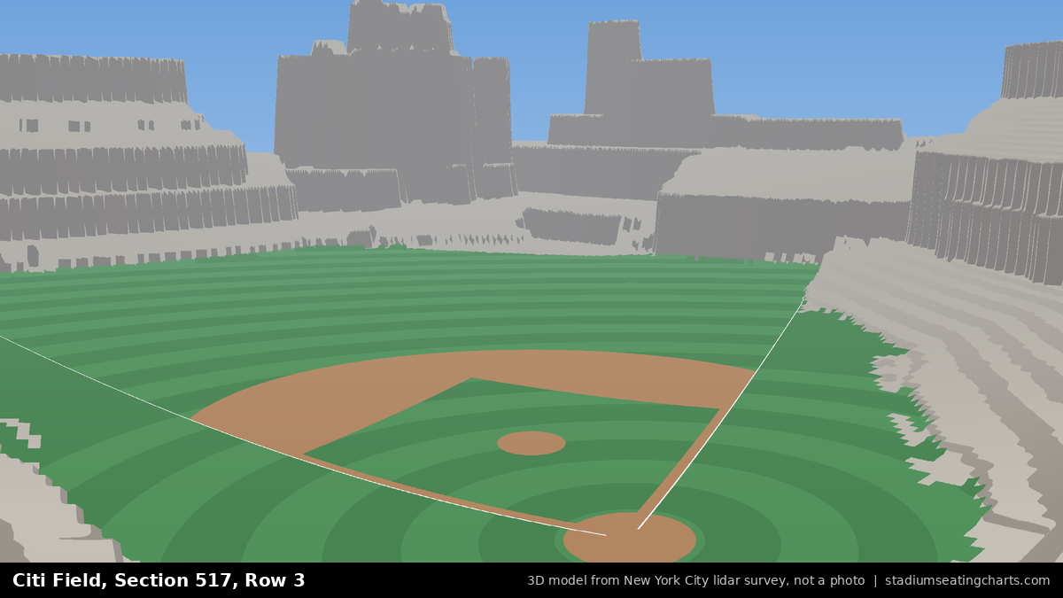View from Citi Field Section 517, Row 3, looking toward the pitcher's mound