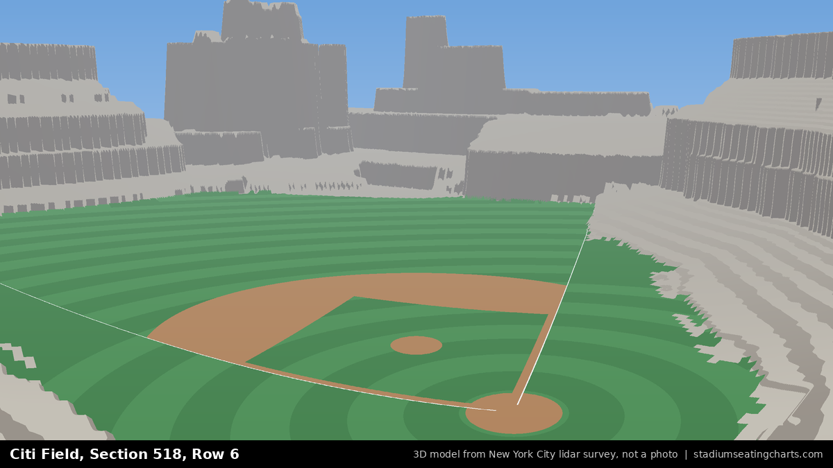 View from Citi Field Section 518, Row 6, looking toward the pitcher's mound