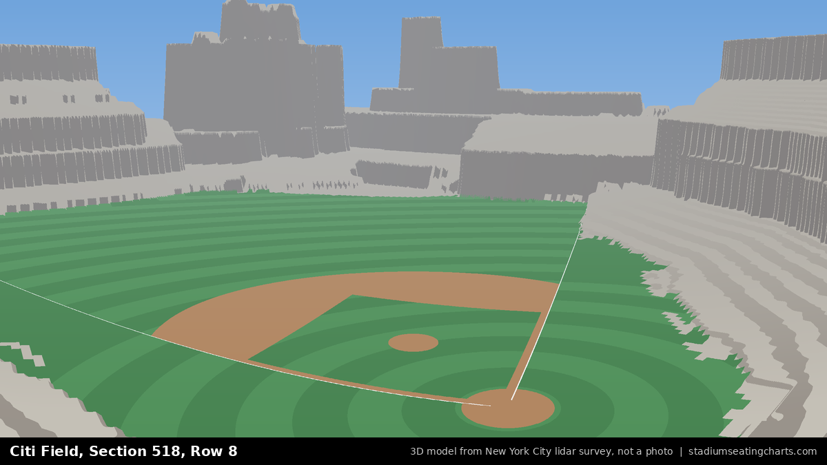 View from Citi Field Section 518, Row 8, looking toward the pitcher's mound