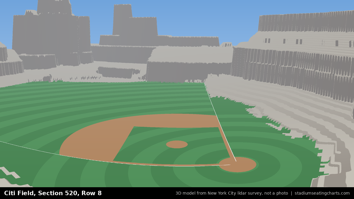 View from Citi Field Section 520, Row 8, looking toward the pitcher's mound