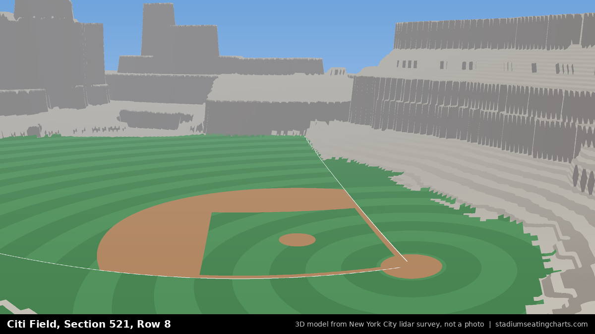 View from Citi Field Section 521, Row 8, looking toward the pitcher's mound