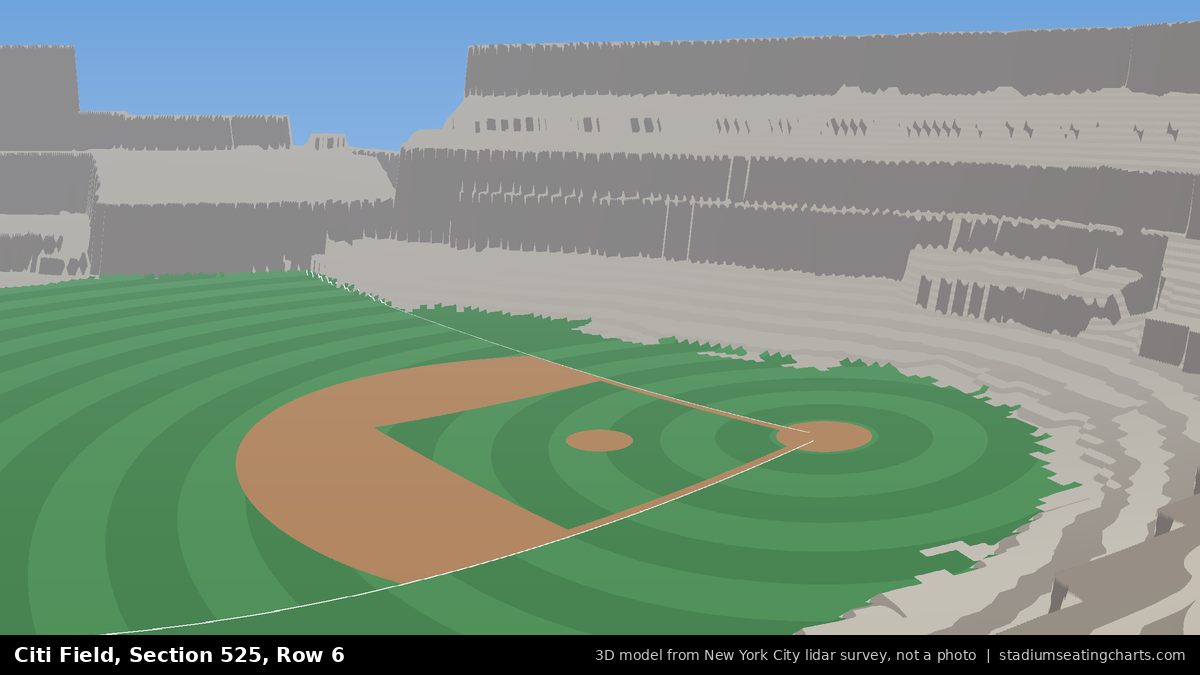 View from Citi Field Section 525, Row 6, looking toward the pitcher's mound