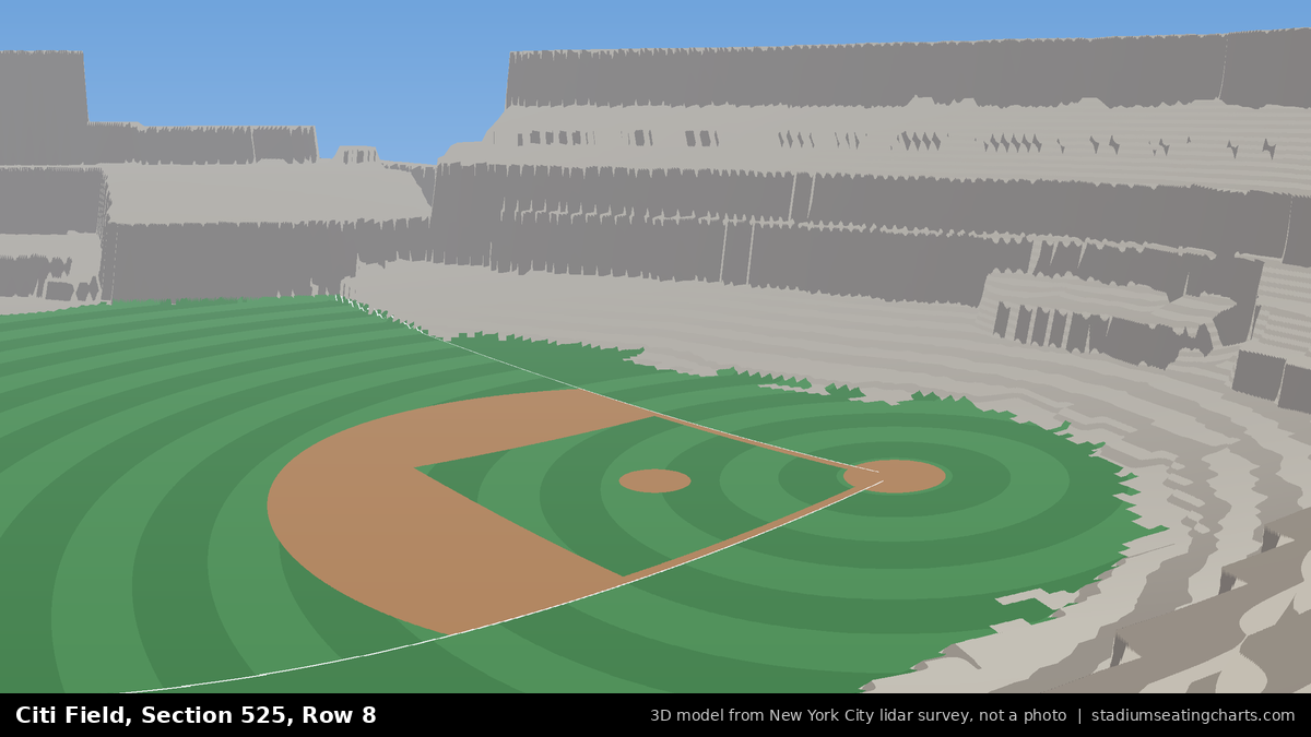 View from Citi Field Section 525, Row 8, looking toward the pitcher's mound