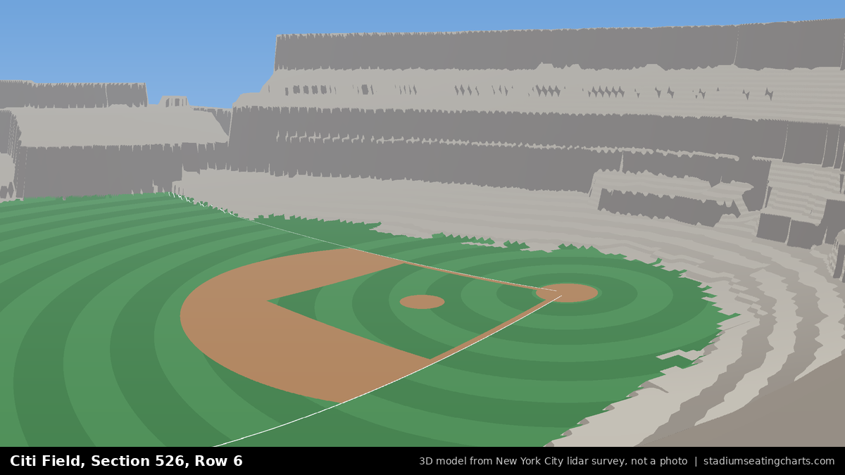 View from Citi Field Section 526, Row 6, looking toward the pitcher's mound