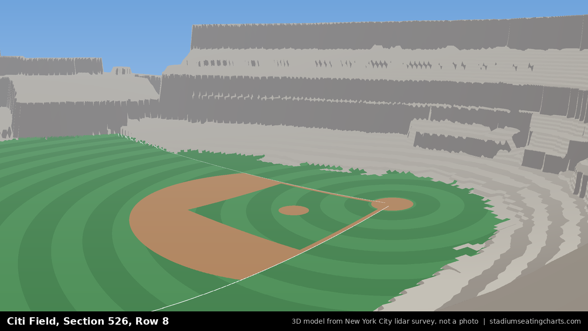 View from Citi Field Section 526, Row 8, looking toward the pitcher's mound