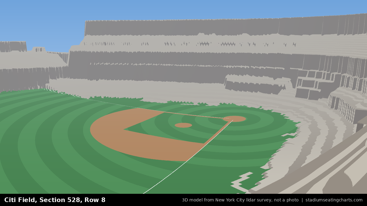 View from Citi Field Section 528, Row 8, looking toward the pitcher's mound