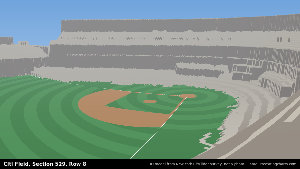 View from Citi Field Section 529, Row 8, looking toward the pitcher's mound