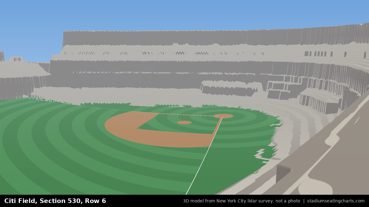 View from Citi Field Section 530, Row 6, looking toward the pitcher's mound