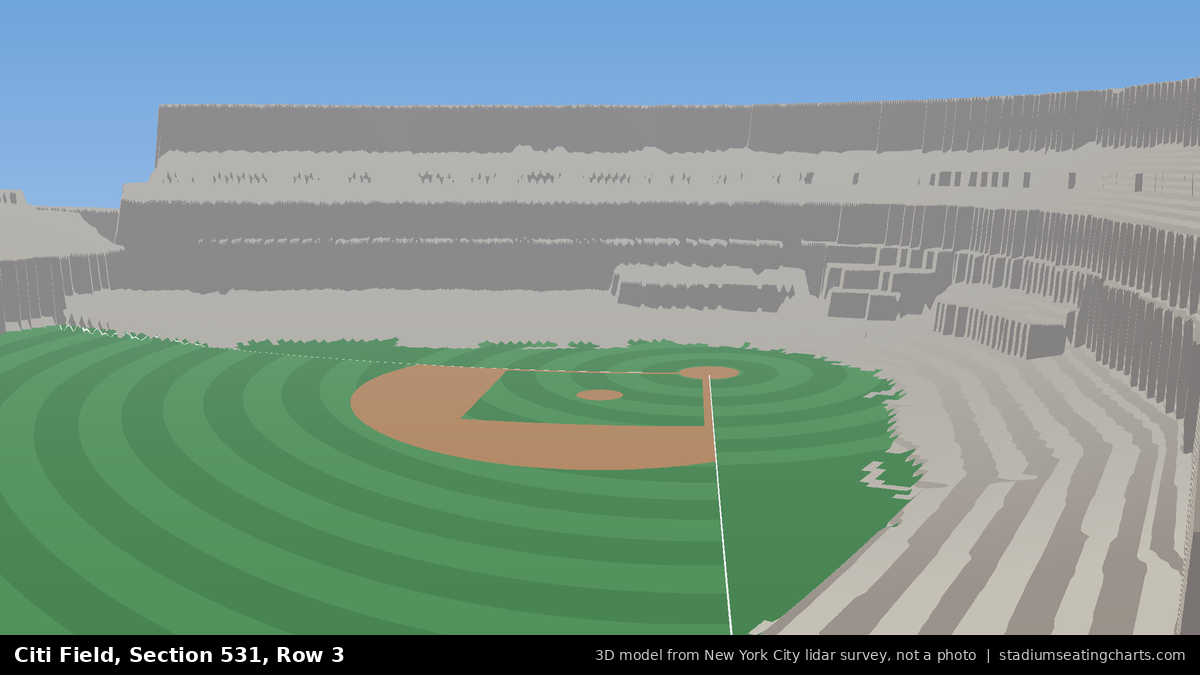 View from Citi Field Section 531, Row 3, looking toward the pitcher's mound