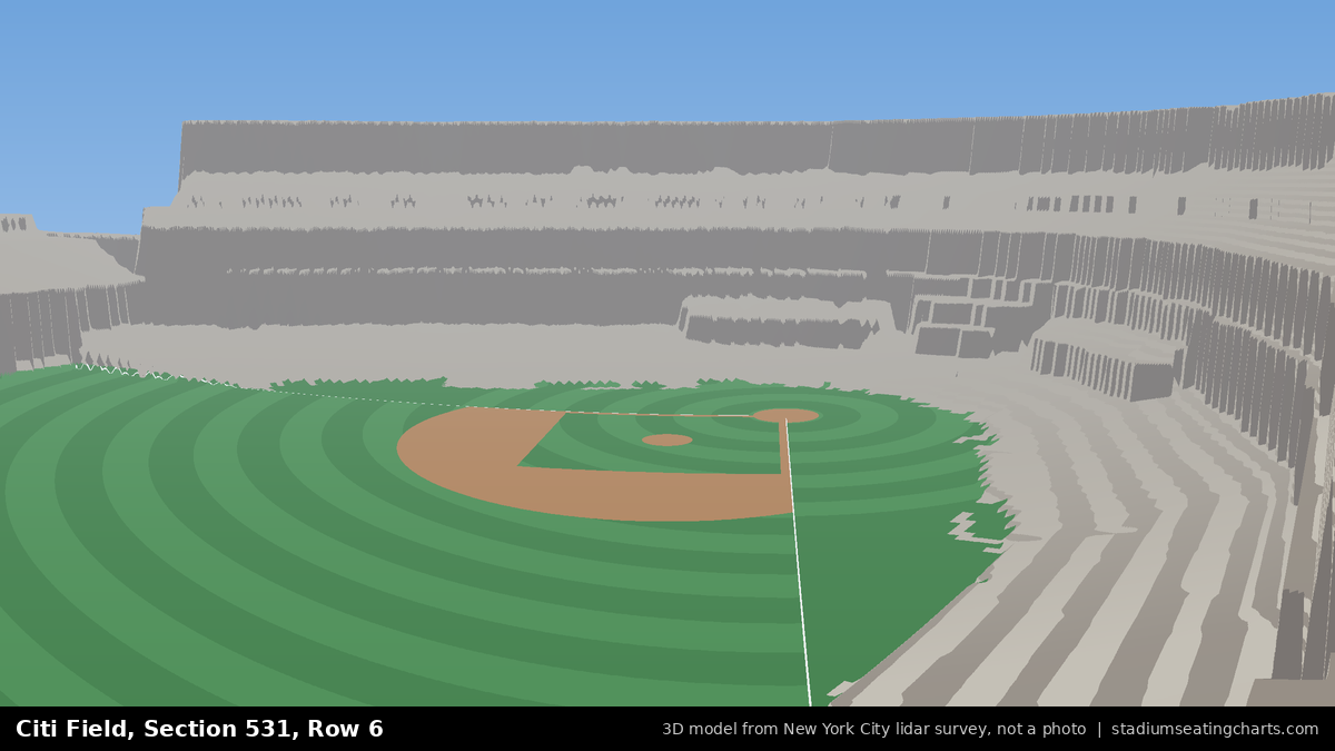 View from Citi Field Section 531, Row 6, looking toward the pitcher's mound