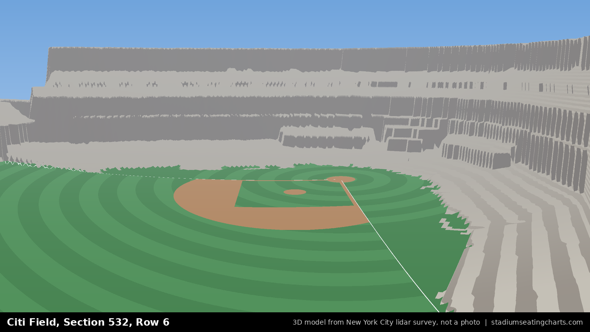 View from Citi Field Section 532, Row 6, looking toward the pitcher's mound