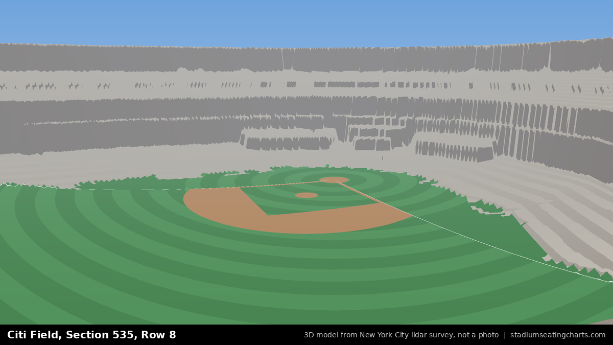 View from Citi Field Section 535, Row 8, looking toward the pitcher's mound