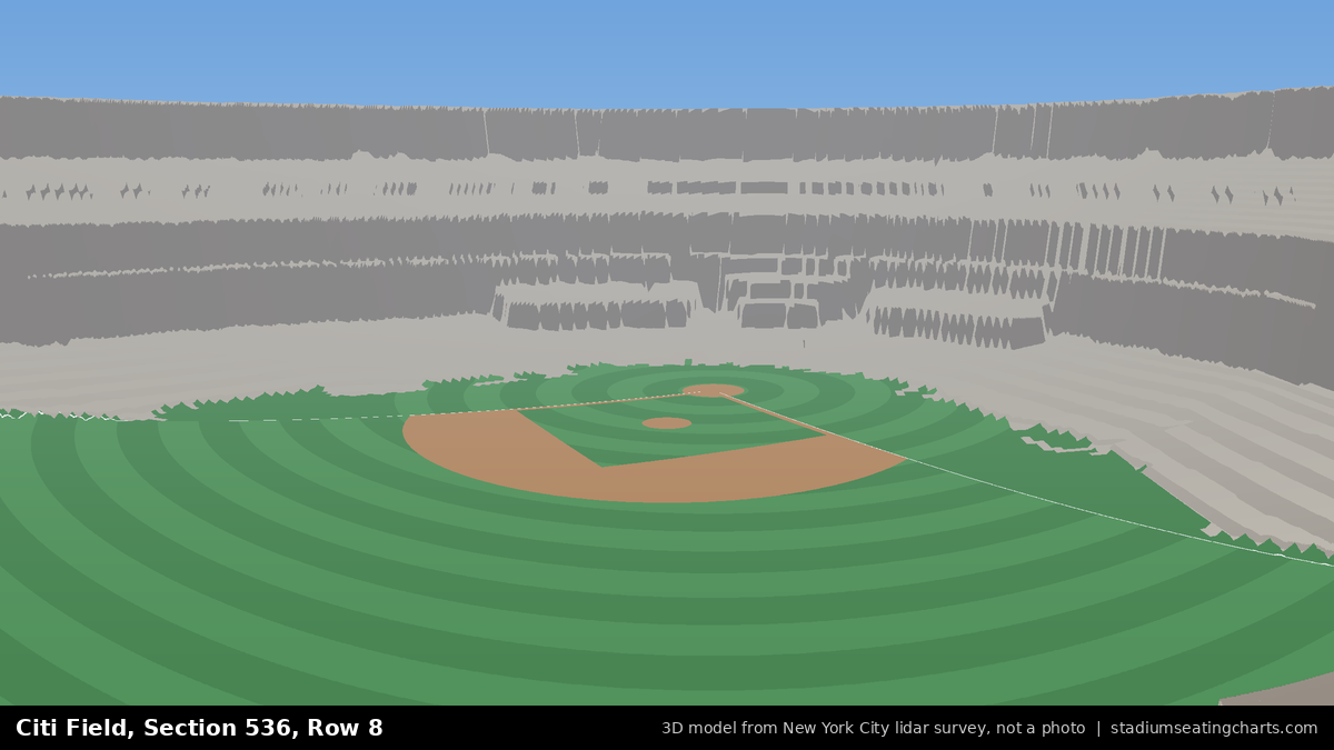 View from Citi Field Section 536, Row 8, looking toward the pitcher's mound