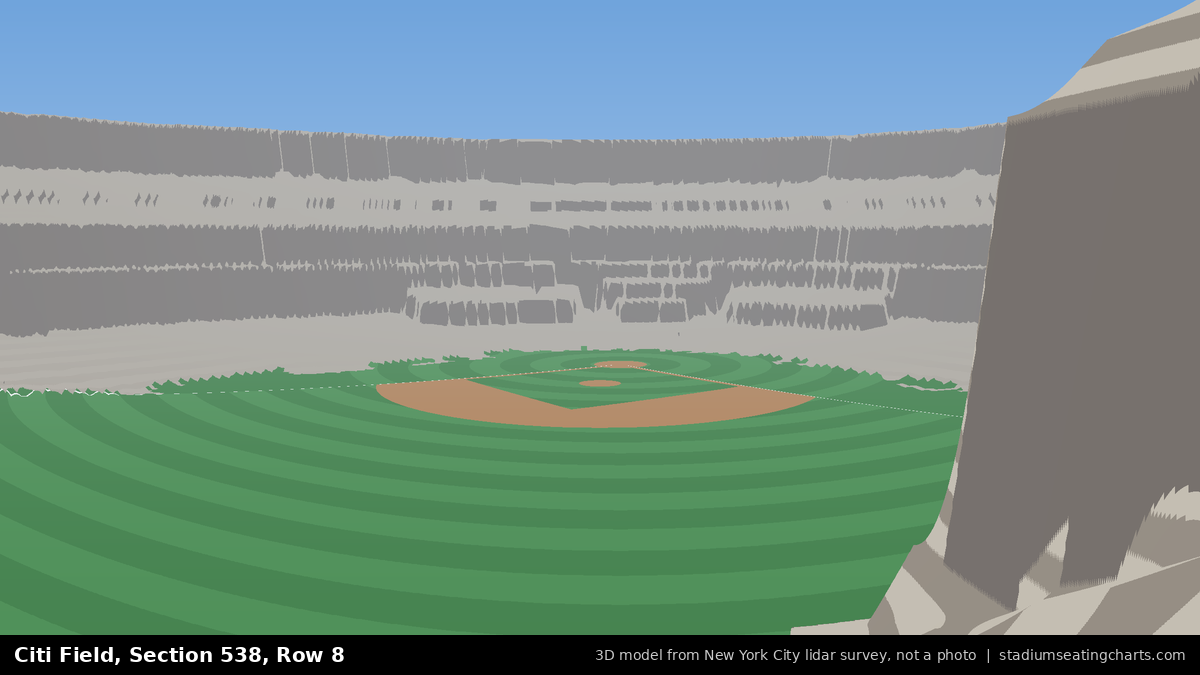 View from Citi Field Section 538, Row 8, looking toward the pitcher's mound