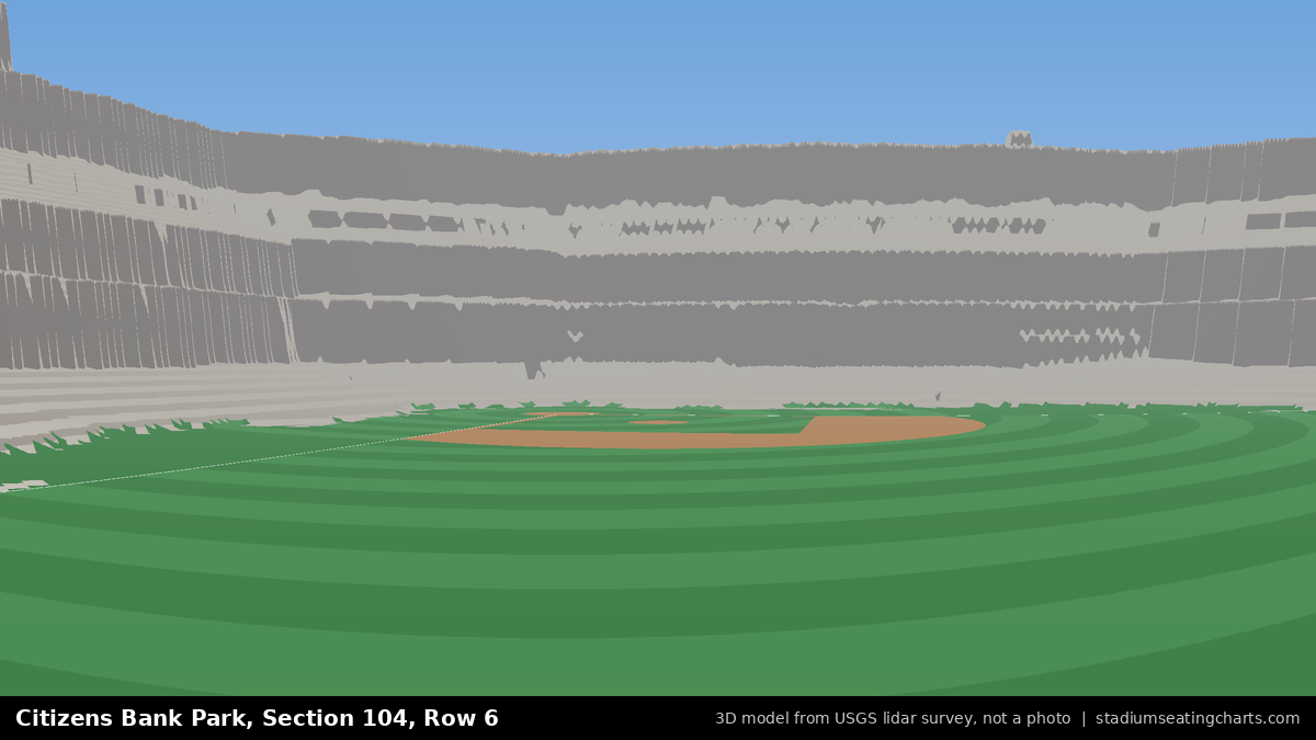 View from Citizens Bank Park Section 104, Row 6, looking toward the pitcher's mound