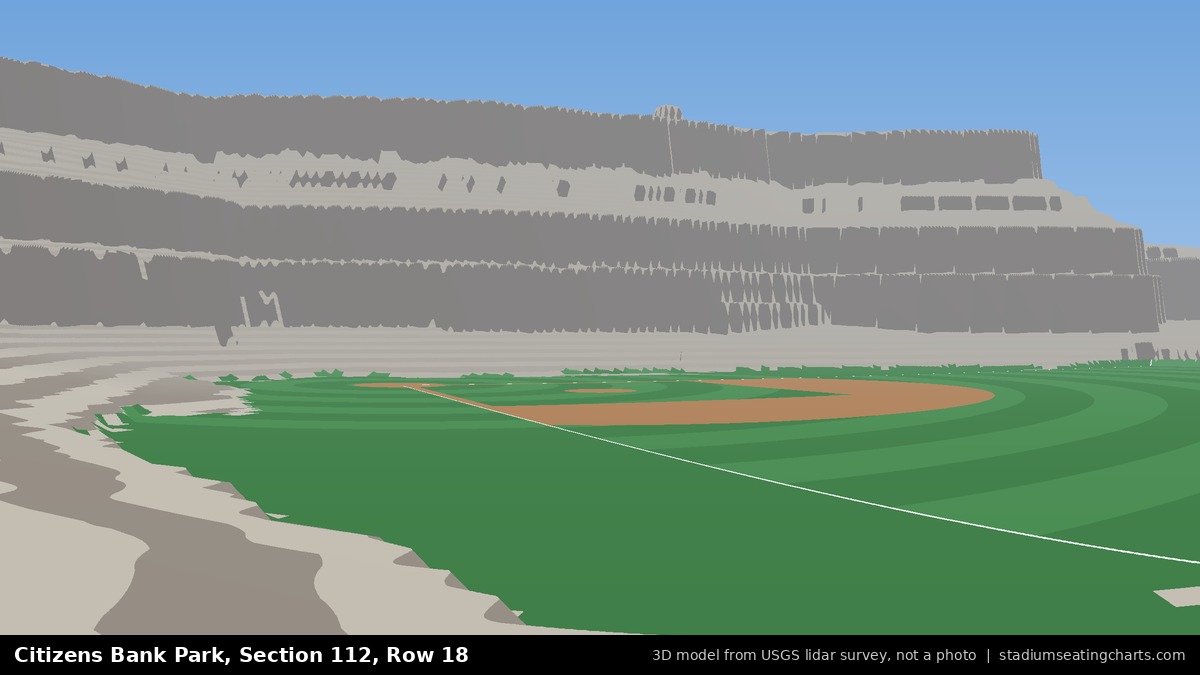 View from Citizens Bank Park Section 112, Row 18, looking toward the pitcher's mound
