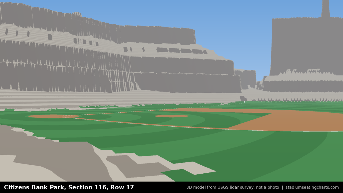 View from Citizens Bank Park Section 116, Row 17, looking toward the pitcher's mound