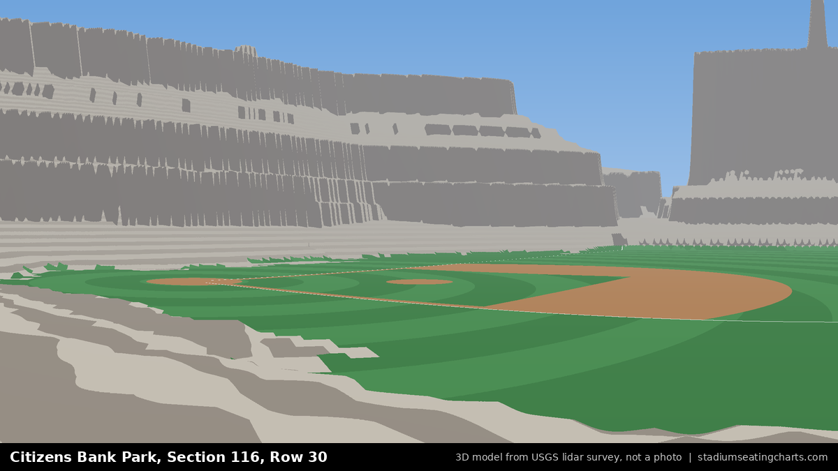 View from Citizens Bank Park Section 116, Row 30, looking toward the pitcher's mound