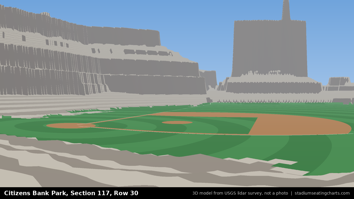 View from Citizens Bank Park Section 117, Row 30, looking toward the pitcher's mound