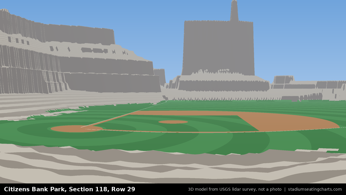 View from Citizens Bank Park Section 118, Row 29, looking toward the pitcher's mound