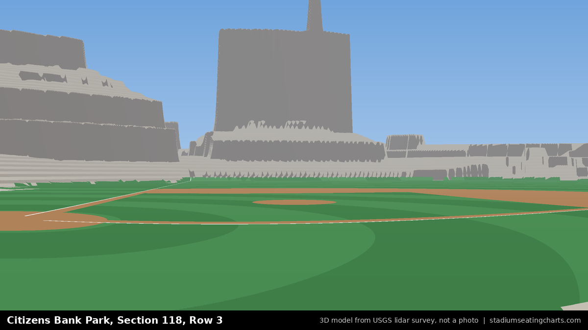 View from Citizens Bank Park Section 118, Row 3, looking toward the pitcher's mound