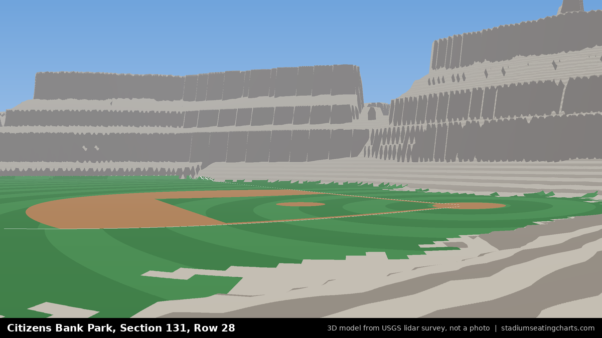 View from Citizens Bank Park Section 131, Row 28, looking toward the pitcher's mound