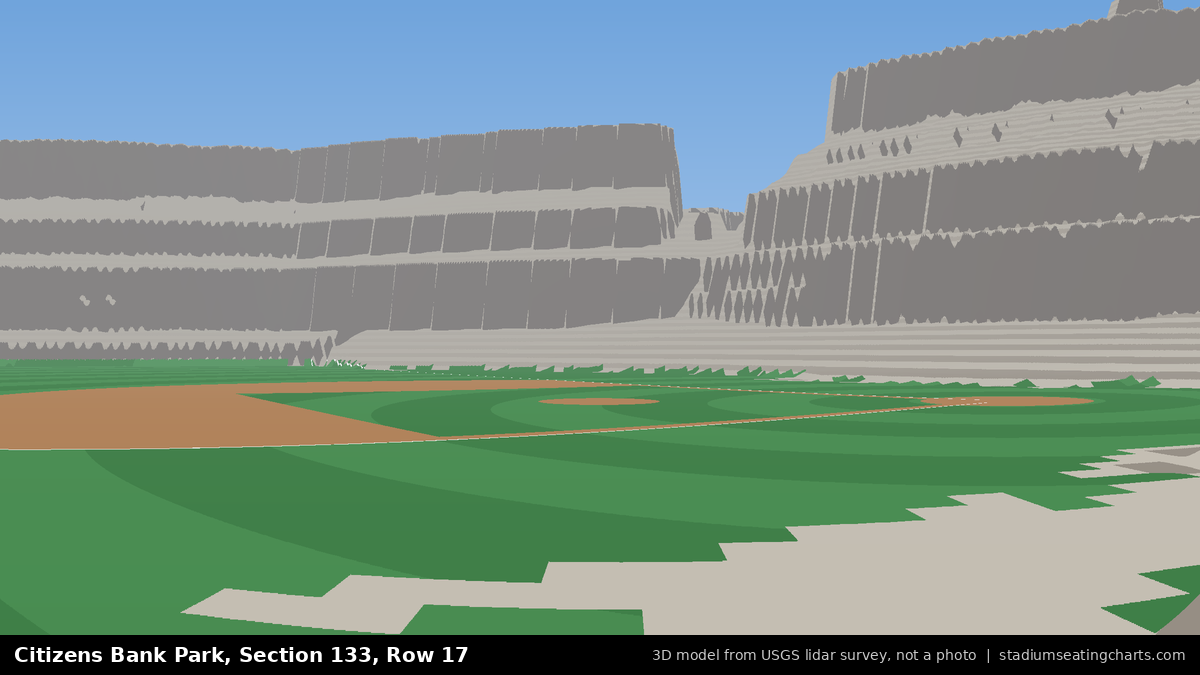 View from Citizens Bank Park Section 133, Row 17, looking toward the pitcher's mound